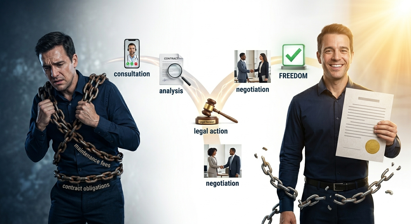 Timeshare cancellation process: from burden to freedom through consultation, analysis, legal action, negotiation, and permanent resolution